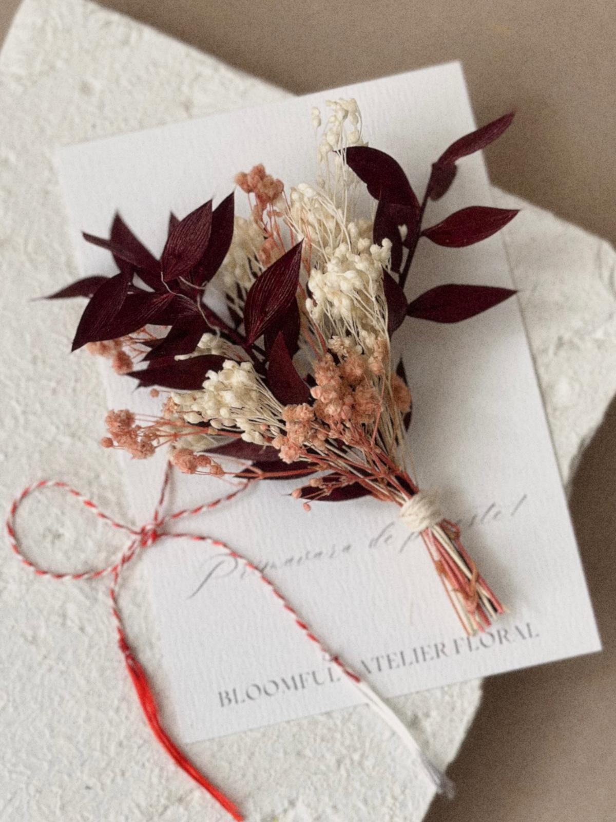 Mini buchetel cu flori uscate - martisor - imagine 2