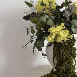 Aranjament Greenary – mix flori uscate & stabilizate în vas ceramic